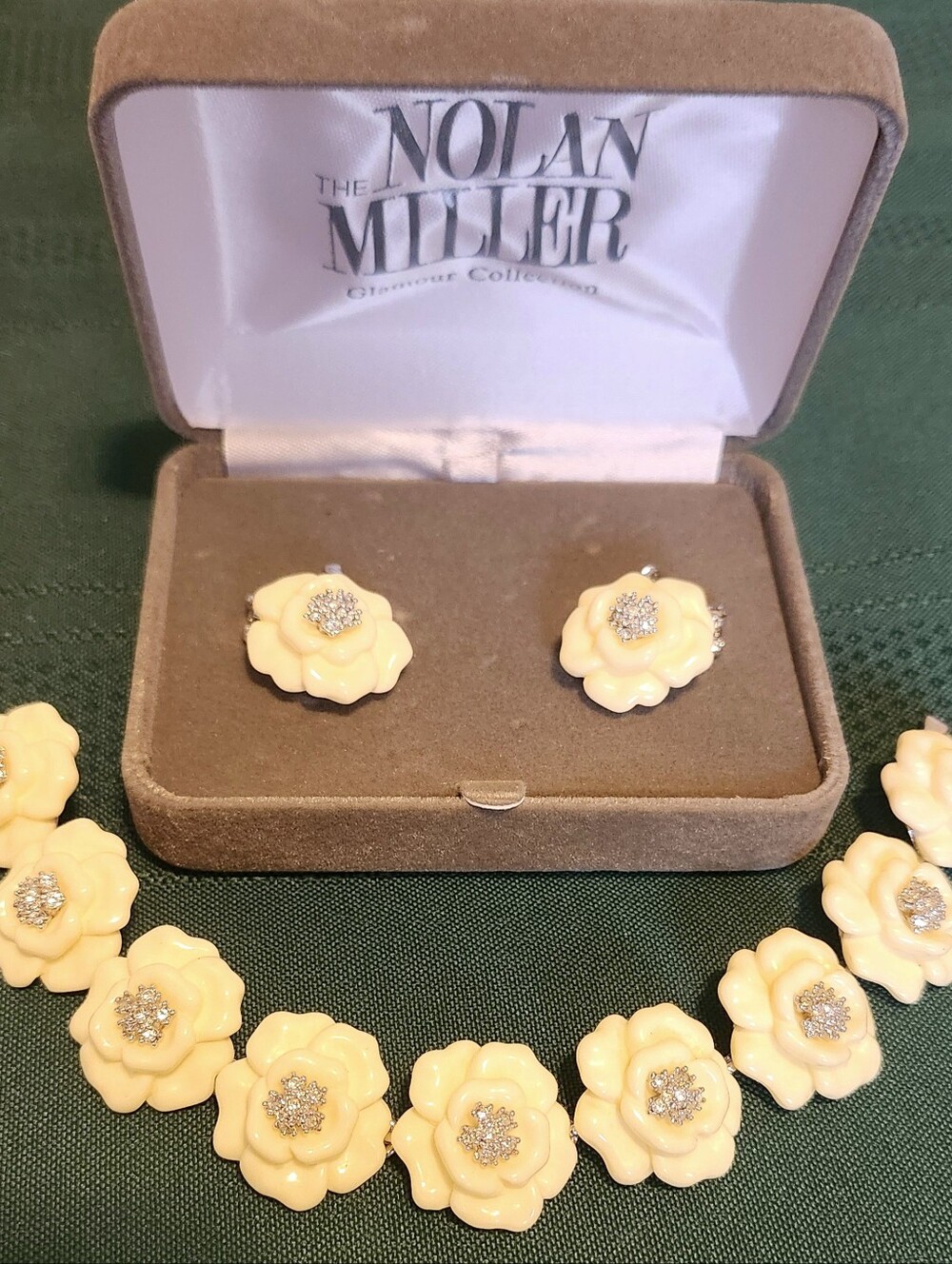 Vintage Nolan Miller "Lara Camellia" Bracelet & Earrings